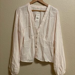 Free People Love Street Polka Dot Long Sleeve